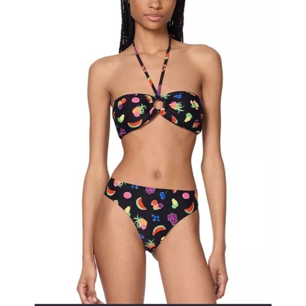 NEW kate spade New York Summer Fruit Bikini Set-Bandeau Tie Top & Brief-Size Med